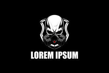 GAS MASK SKULL VECTOR LOGO TEMPLATE DESIGN