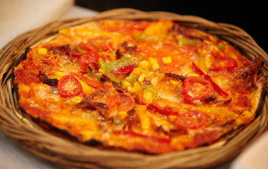 freshly baked pizza