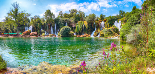 Picturesque Kravice waterfalls in the National Park of Bosnia and Herzegovina