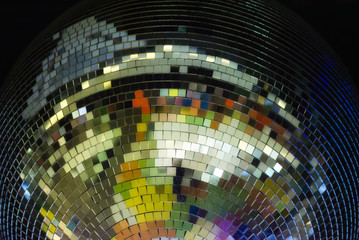 colorful disco ball close up