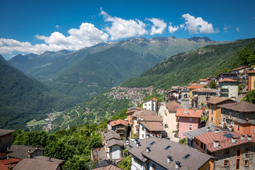 Landscape of a small mountain village in Italy