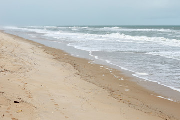 Fototapeta na wymiar Waves along the beach at Cape Canaveral National Seashore near Titusville, Florida