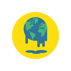 world planet earth melting icon