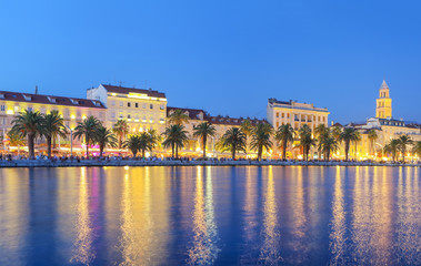 Adriatic Sea in Split at night