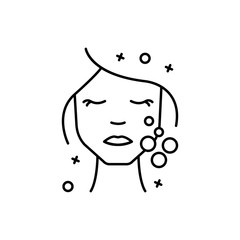Skin care, woman, clean icon. Simple line, outline vector elements of cosmetology and beauty icons for ui and ux, website or mobile application
