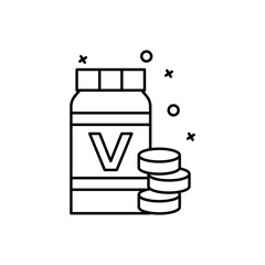 Vitamins, healthcare icon. Simple line, outline vector elements of cosmetology and beauty icons for ui and ux, website or mobile application