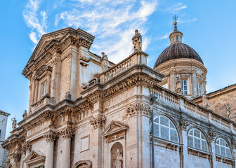 Facade of Dubrovnik Cathedral on Old city Dubrovnik