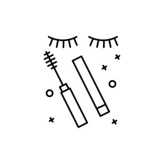 Eyelash mascara, cosmetic icon. Simple line, outline vector elements of cosmetology and beauty icons for ui and ux, website or mobile application