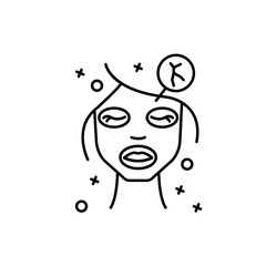 Woman, face mask icon. Simple line, outline vector elements of cosmetology and beauty icons for ui and ux, website or mobile application