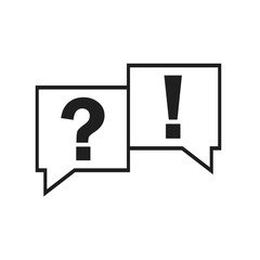 Dialog boxes icon. Question mark and exclamation mark. Vector illustration