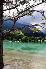 Beautiful lake in Slovenia, Jezero Jasna, Kranjska Gora. 