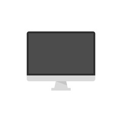 Vector illustration of modern flat screen computer monitor, isolated on white background