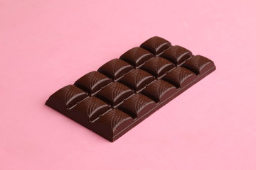 milk chocolate tablet in color background