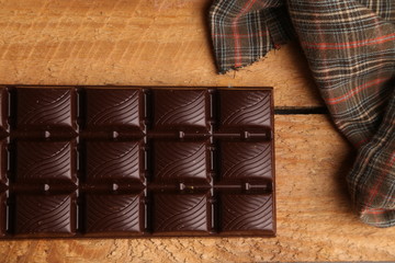 milk chocolate tablet in color background