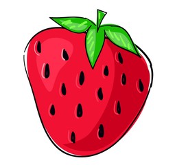 Strawberry isolated on white background. Vector illustration.