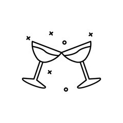 Drink, champagne, carnival icon. Simple line, outline vector elements of last day of carnival icons for ui and ux, website or mobile application