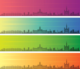 Belo Horizonte Multiple Color Gradient Skyline Banner