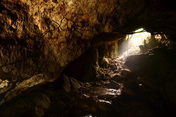 Cave with sunlight entering