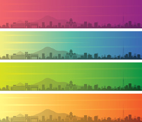 Yerevan Multiple Color Gradient Skyline Banner