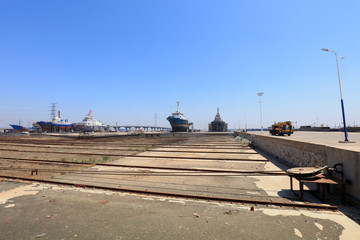 Ship pit in a shipyard