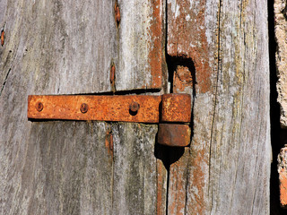 padlock on old wooden door
