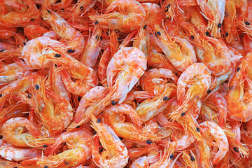Dried shrimp on the market