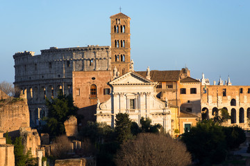 Fototapeta premium Ancient Rome city skyline with the Roman Forum. Rome. Lazio. Italy.