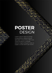 black liquid and gold design template for posters, brochures, sheets, banners, invitations, social networks. modern abstract background