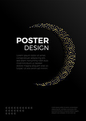 black liquid and gold design template for posters, brochures, sheets, banners, invitations, social networks. modern abstract background