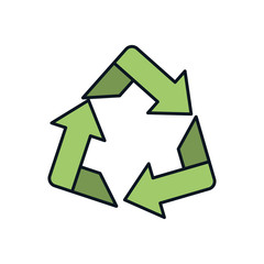 arrows recycle symbol isolated icon