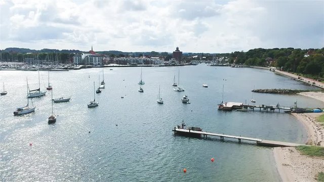 eckernf&ouml;rde bay and harbour cityscape aerial view