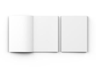 Magazine with open cover. Vertical A4 format. 3d illustration.