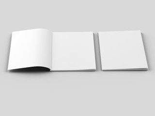 Magazine with open cover. Vertical A4 format. 3d illustration.