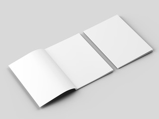 Magazine with open cover. Vertical A4 format. 3d illustration.
