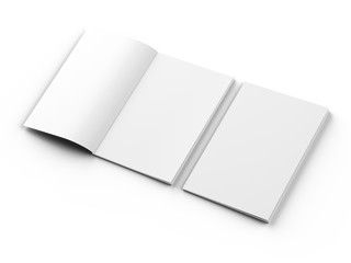 Magazine with open cover. Vertical A4 format. 3d illustration.