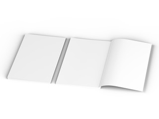 Magazine with open cover. Vertical A4 format. 3d illustration.