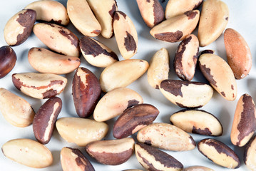 delicious and nutritious Brazilian chestnut, peeled Brazil nut isolated on white background