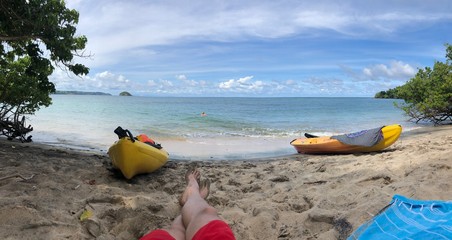 Plage kayaks