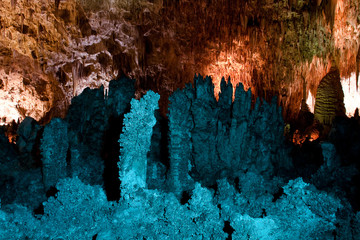 One of the many rock formations deep inside Carlsbad Cavern New Mexico
