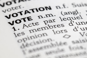 Fototapeta premium Définition du mot vote dans le dictionnaire français