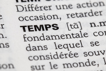 Définition du mot temps dans le dictionnaire français
