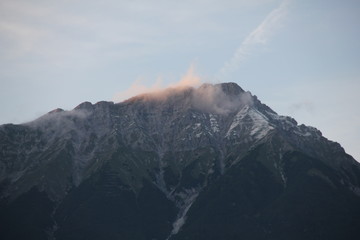 mountains and clouds