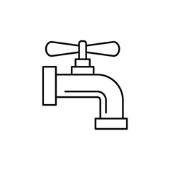 Old faucet icon. Simple line, outline vector bathroom icons for ui and ux, website or mobile application