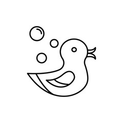 Rubber duck, toy icon. Simple line, outline vector bathroom icons for ui and ux, website or mobile application