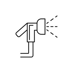 Faucet with shower icon. Simple line, outline vector bathroom icons for ui and ux, website or mobile application