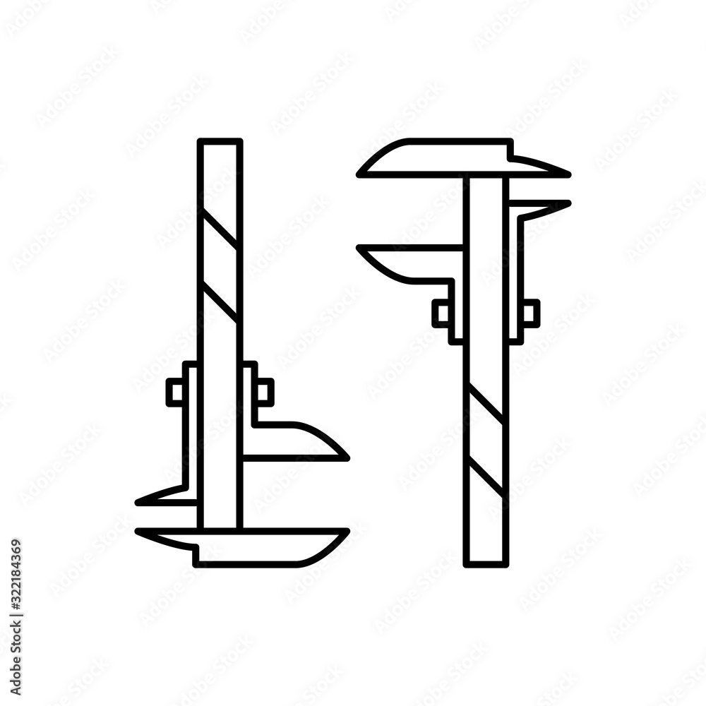 Poster caliper icon. simple line, outline vector elements of construction tool icons for ui and ux, website