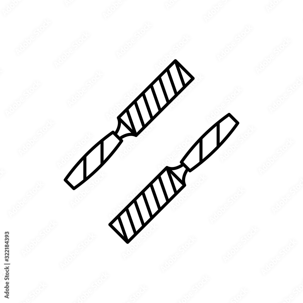 Poster rasp icon. simple line, outline vector elements of construction tool icons for ui and ux, website or