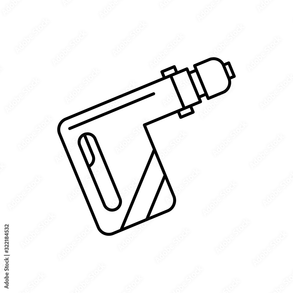 Poster drill icon. simple line, outline vector elements of construction tool icons for ui and ux, website o