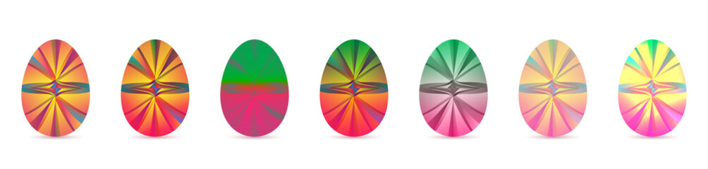 Isolated easter egg on a white background set