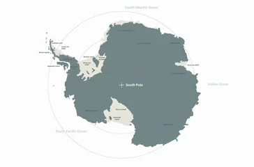 Foto op Aluminium graphic vector map of antarctica. antarctica map. world map.  © Tuna salmon